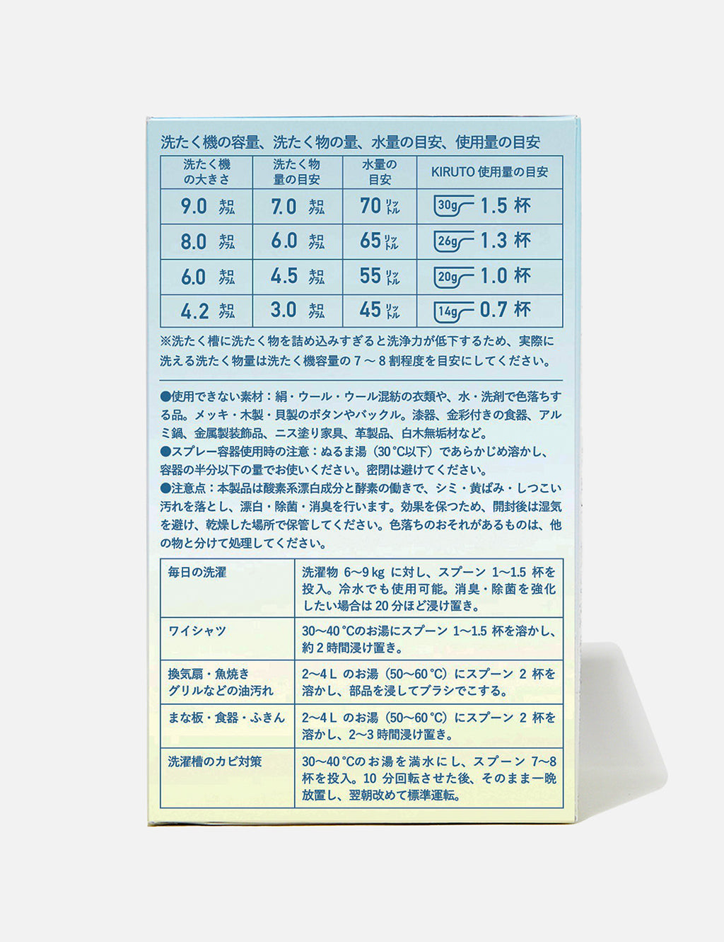 KIRUTO（酵素配合・界面活性剤フリー洗濯剤）