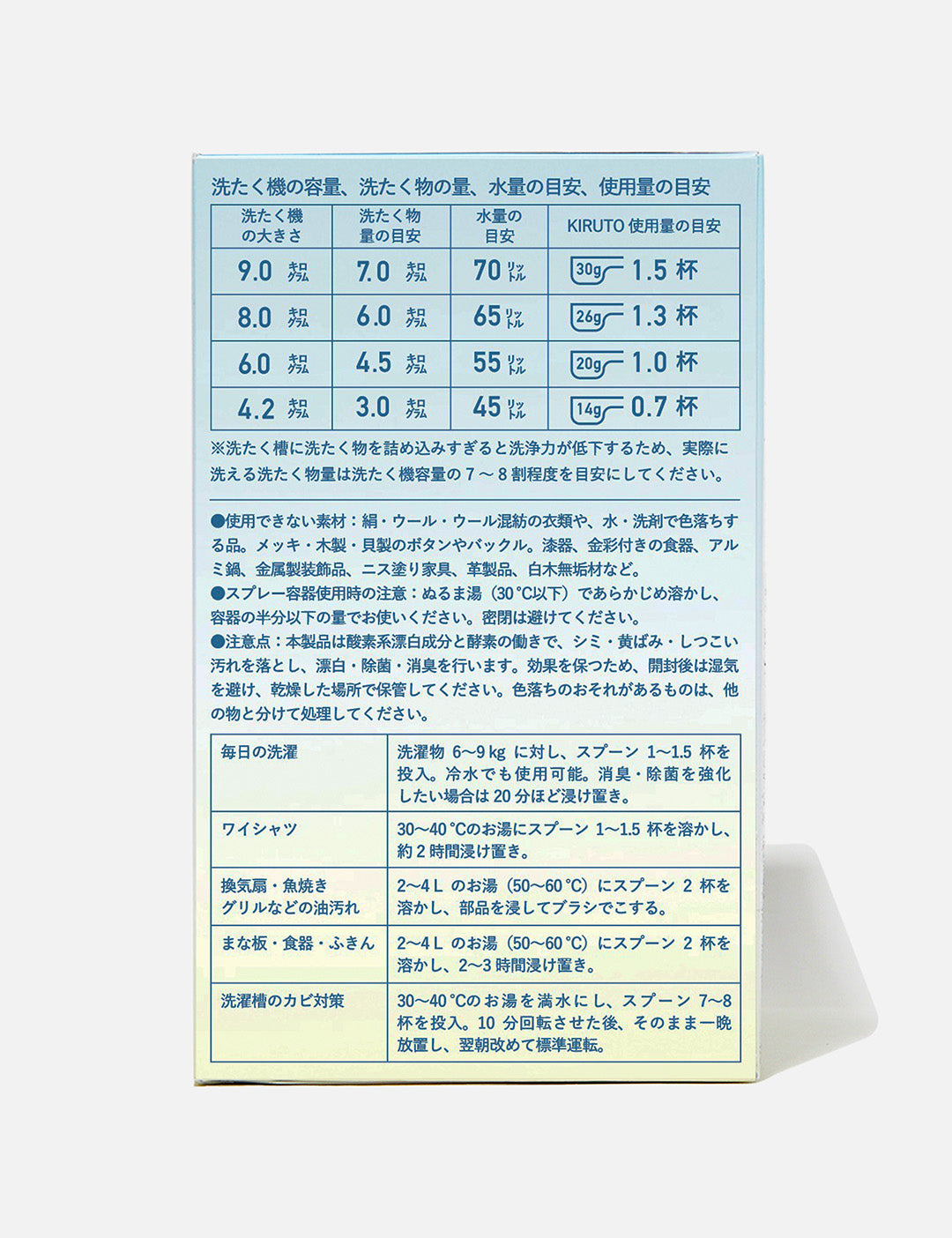 KIRUTO（酵素配合・界面活性剤フリー洗濯剤）